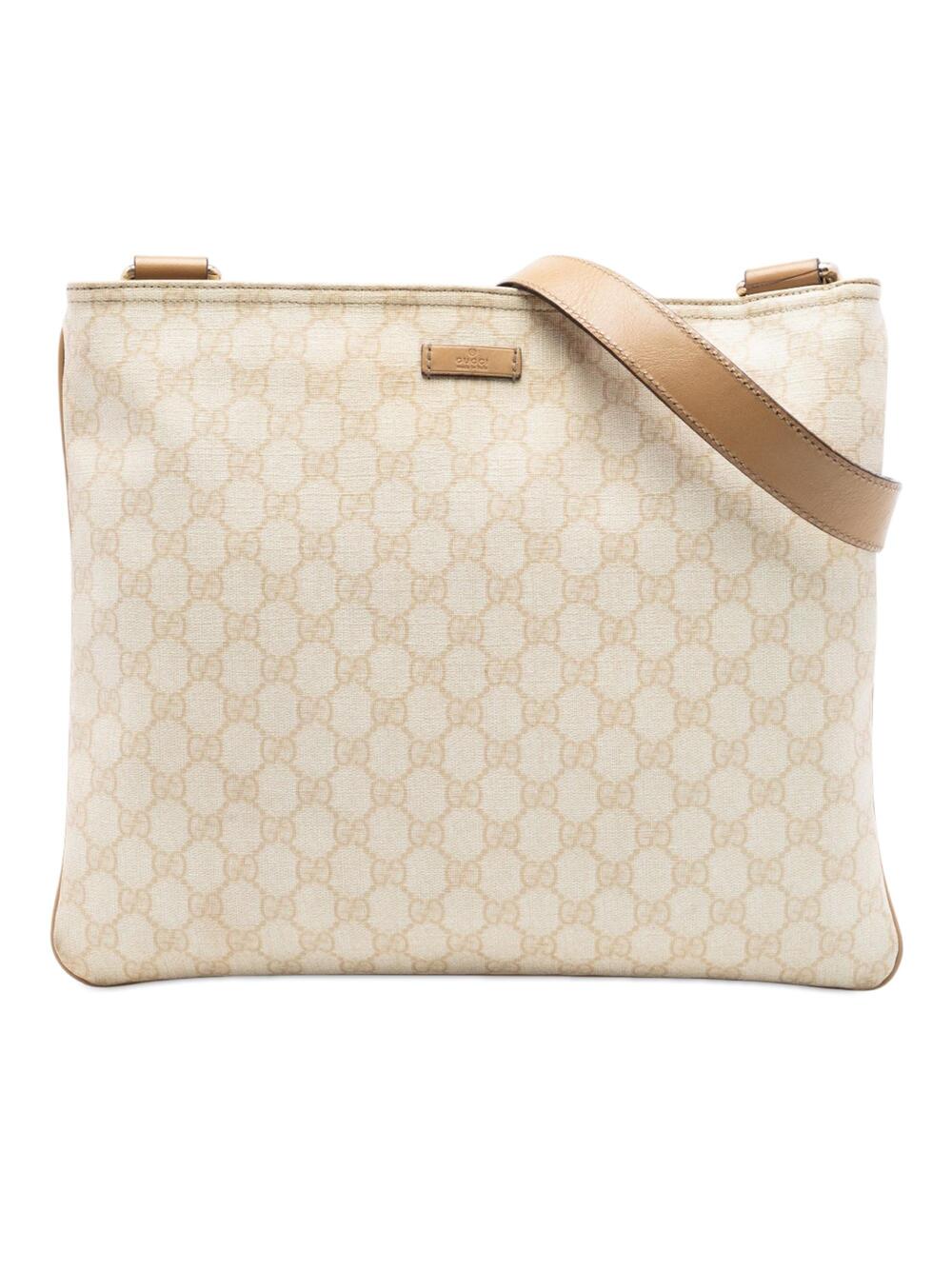 Gucci Zip Top Messenger Bag Gg Coated #287315G59B